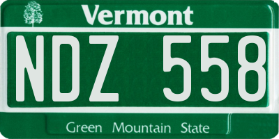 VT license plate NDZ558