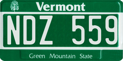 VT license plate NDZ559