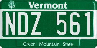 VT license plate NDZ561