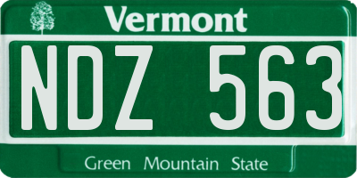 VT license plate NDZ563