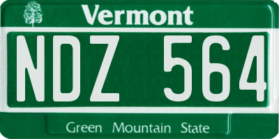 VT license plate NDZ564