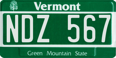 VT license plate NDZ567