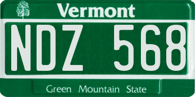 VT license plate NDZ568