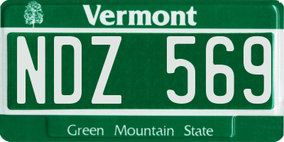 VT license plate NDZ569