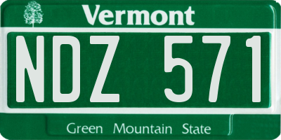 VT license plate NDZ571