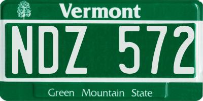 VT license plate NDZ572