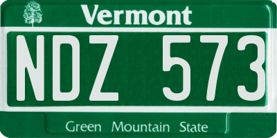 VT license plate NDZ573