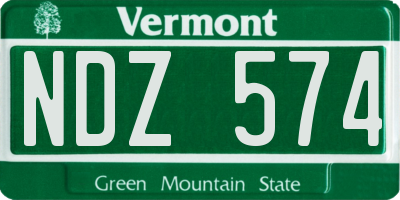 VT license plate NDZ574