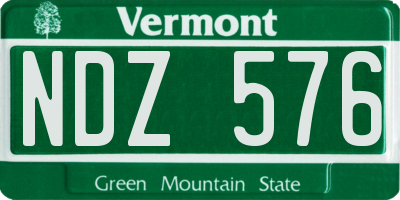 VT license plate NDZ576