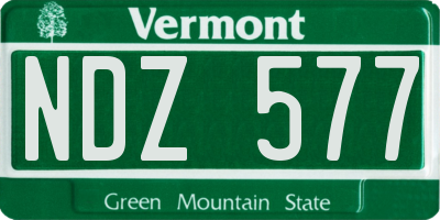 VT license plate NDZ577