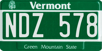 VT license plate NDZ578