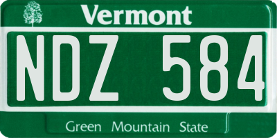 VT license plate NDZ584