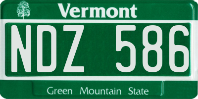 VT license plate NDZ586