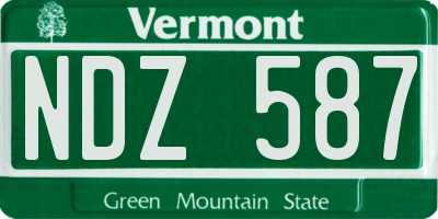 VT license plate NDZ587