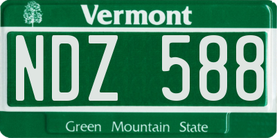 VT license plate NDZ588