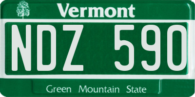VT license plate NDZ590