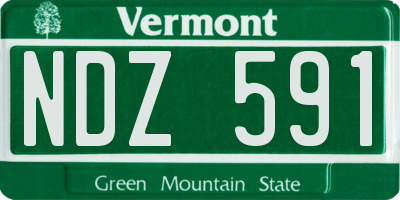 VT license plate NDZ591