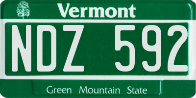 VT license plate NDZ592