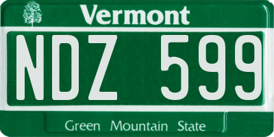VT license plate NDZ599