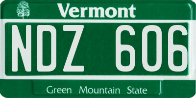 VT license plate NDZ606