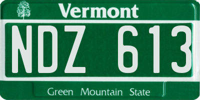 VT license plate NDZ613
