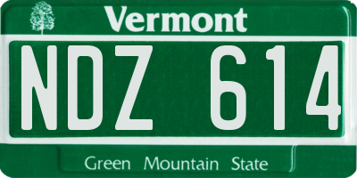 VT license plate NDZ614