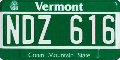 VT license plate NDZ616