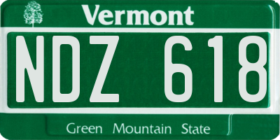 VT license plate NDZ618