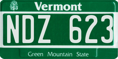 VT license plate NDZ623