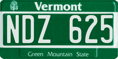 VT license plate NDZ625
