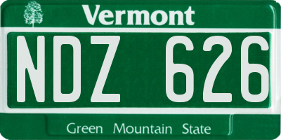 VT license plate NDZ626
