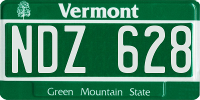 VT license plate NDZ628