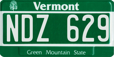 VT license plate NDZ629