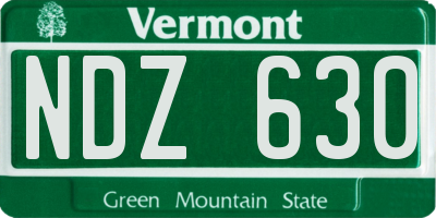 VT license plate NDZ630