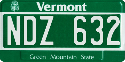 VT license plate NDZ632