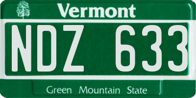 VT license plate NDZ633
