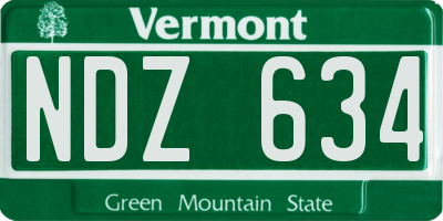 VT license plate NDZ634