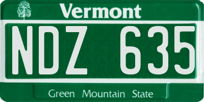 VT license plate NDZ635