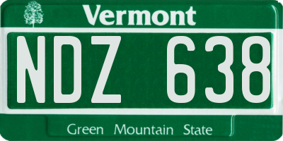 VT license plate NDZ638