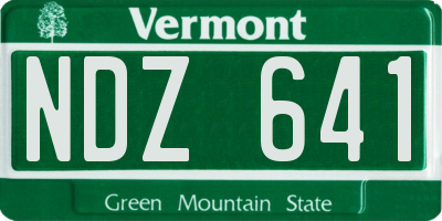 VT license plate NDZ641