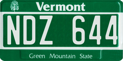 VT license plate NDZ644