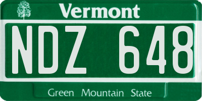 VT license plate NDZ648