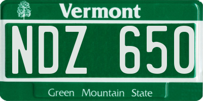 VT license plate NDZ650