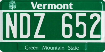 VT license plate NDZ652