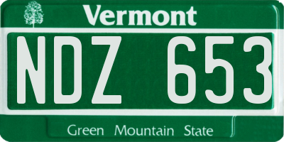 VT license plate NDZ653