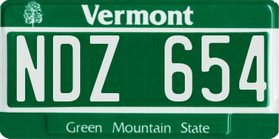 VT license plate NDZ654