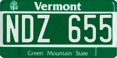 VT license plate NDZ655