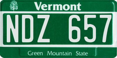 VT license plate NDZ657