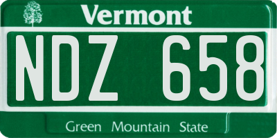 VT license plate NDZ658