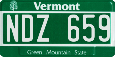 VT license plate NDZ659